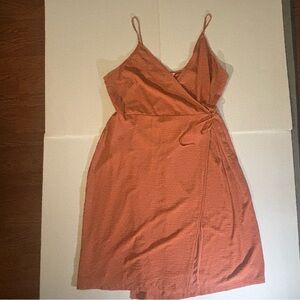 XXL Nine West Women's Wrap Dress in Terracotta - Fall/Autumn Color